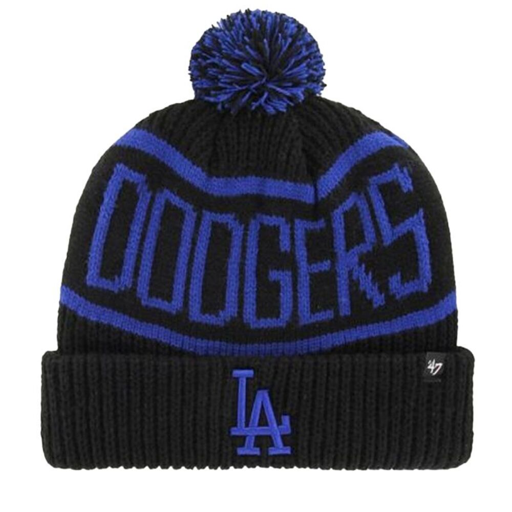 LA Dodgers Calgary MLB 47 Knitted Cuff Bobble Hat / Blue/Black